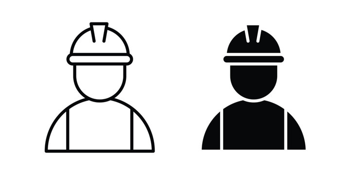 Factory Worker Icon, symbols pack for UI designs.