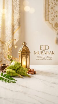 Eid al-Adha Lantern, Ketupat, Decor, Indoor Table, Close-up, Eid al-Adha, Idul Adha, Hari Raya Kurban, Bakarid, Bakra Eid, Qurban Bayramı