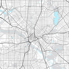 Fototapeta premium Visual appealing minimalist city map of Dallas, United States
