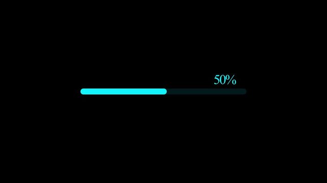 loading bar spinning load wheel.abstract beautiful loading icon , processing ,downloading bar loading screen pixelated progress animation. processing from 0 to 100 transfer on black background. 4K