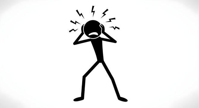 Stressed businessman with exploding head from multitasking overload illustration