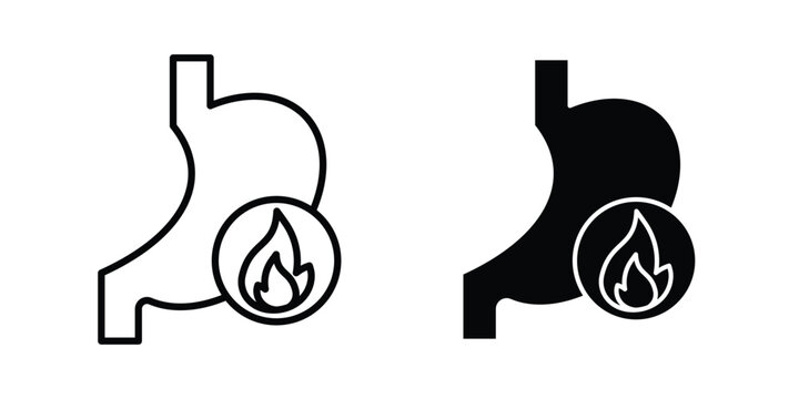 Heartburn icon, symbols pack for UI designs.