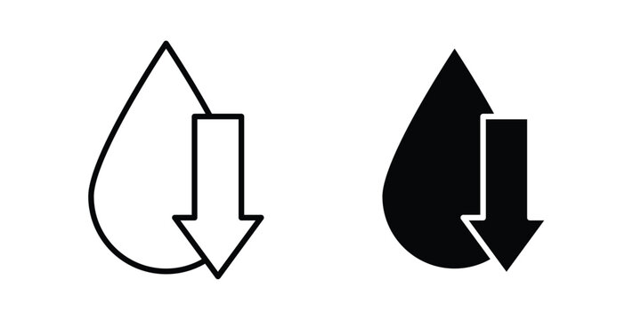 Low water level icon, symbols pack for UI designs.