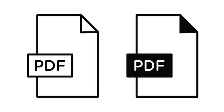 PDF icon, symbols pack for UI designs.
