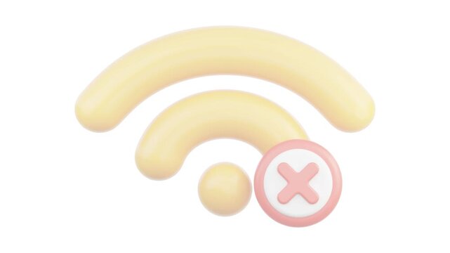Weak WiFi Signal with Error Cross Poor Connection Icon