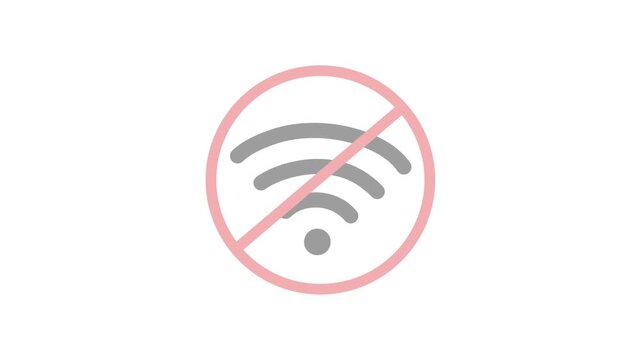 No Internet WiFi Symbol Prohibited Connection Icon video 4k