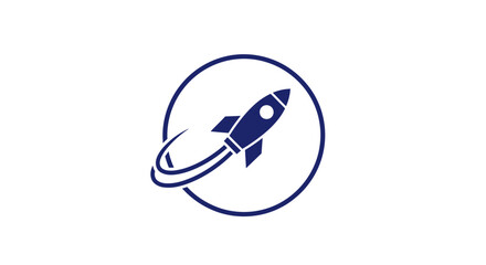 Rocket ship icon in a circle. © arif