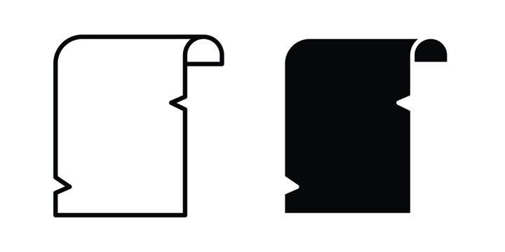 Scroll papyrus paper icon, symbols pack for UI designs.