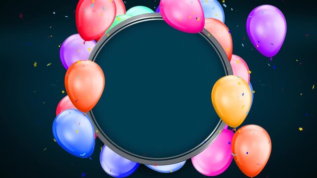 colorful balloons frame loop motion background