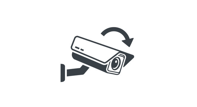 Security camera rotating icon vector.