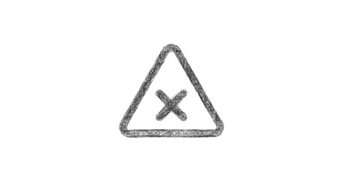 Sketch error triangle icon animation - smooth progressive reveal