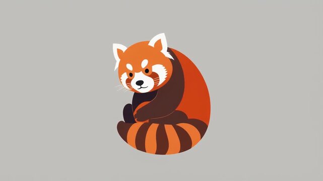 Cute Red Panda Sitting Alone.
