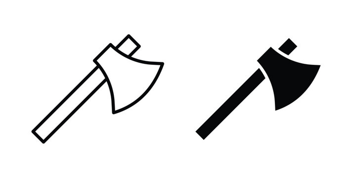 Axe icon strokes and flat black vectors. Illustrations EPS10