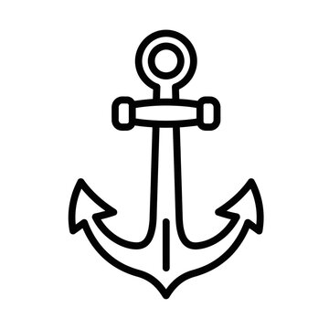 Black line drawing of an anchor.