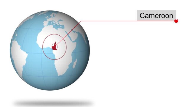 Cameroon Location on Globe for Presentation or Education
