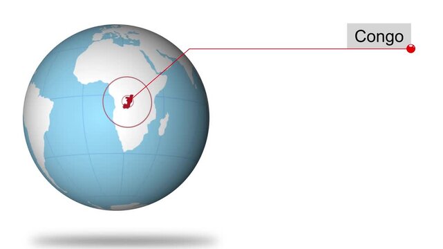 Congo Location on Globe for Presentation or Education