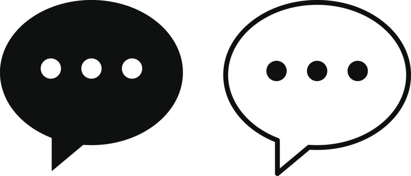 Chat and Talk Icon Set.  Help desk and communication design. Service and assistance signs. Creative talk bubble. Speech bubble and messaging symbols.