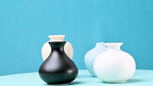 A video of small, beautiful flower vases