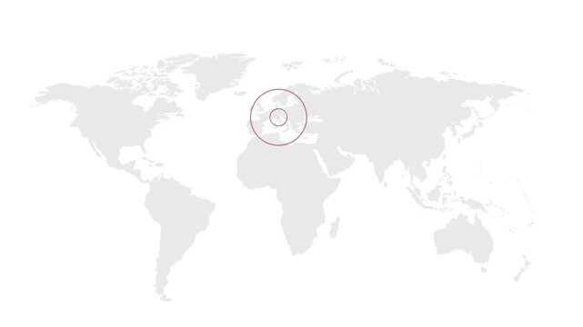 Lichtenstein Location Highlight on Global Map with Zoom Animation