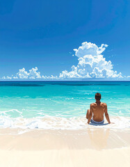 Obraz premium tropical beach vacation scene