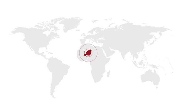 Niger Location Highlight on Global Map with Zoom Animation