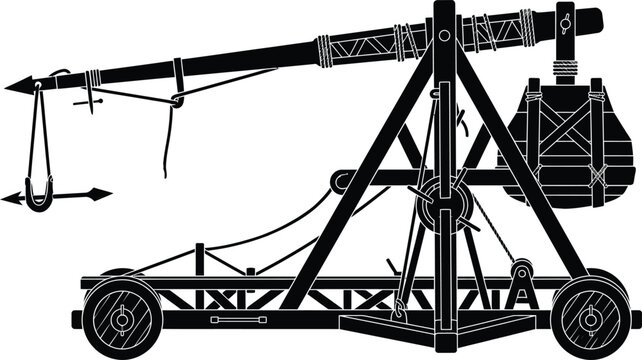 Medieval Trebuchet Siege Engine Silhouette