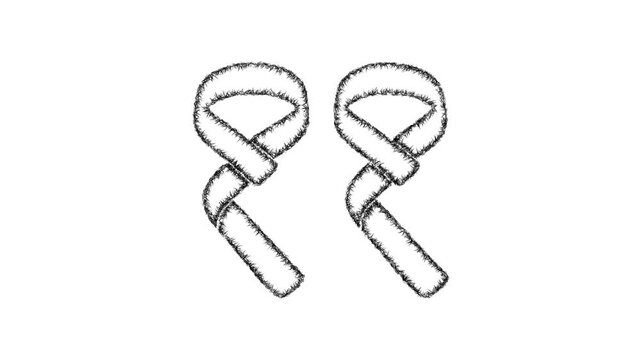 Sketch lifting straps icon animation - smooth progressive reveal