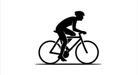 Fototapeta premium Man Riding a Bicycle Silhouette Sports.