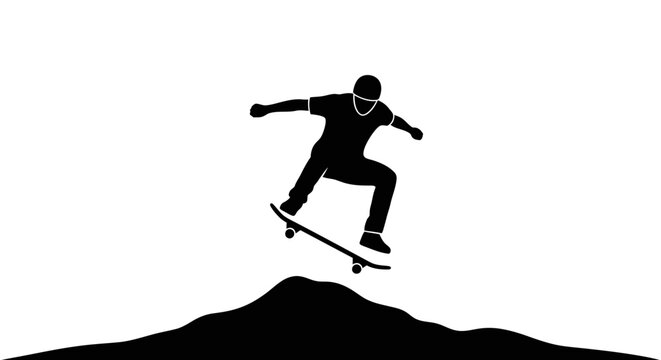 Man doing tricks on skateboard aerially.