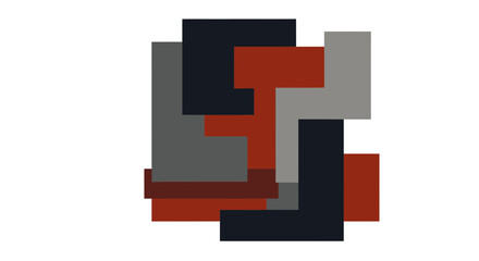 Obraz premium Geometric shapes in red gray black.