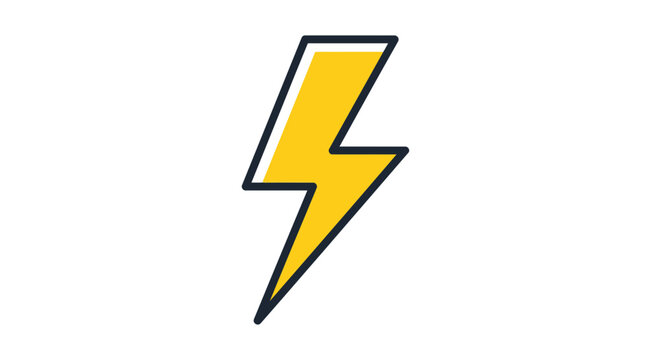 Yellow Lightning Bolt Icon Symbol 1.