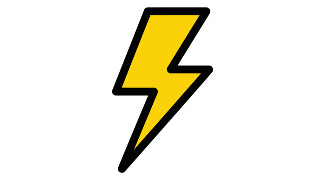 Yellow lightning bolt icon symbol.