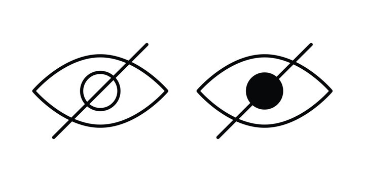 Hide icon strokes and flat black vectors. Illustrations EPS10