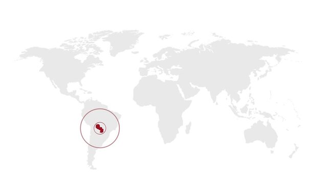 Paraguay Location Highlight on Global Map with Zoom Animation