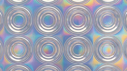 Fototapeta premium Holographic Metallic Concentric Circle Pattern Background