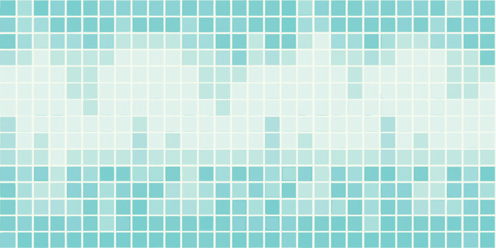 Mosaic tile pattern with turquoise and aqua squares