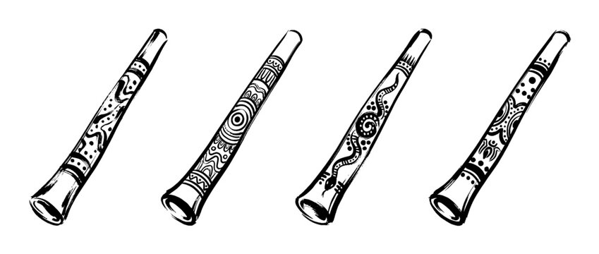 didgeridoo , Traditional Chinese Brush , strokes swirl style