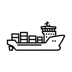 Naklejka premium Large cargo ship with containers.