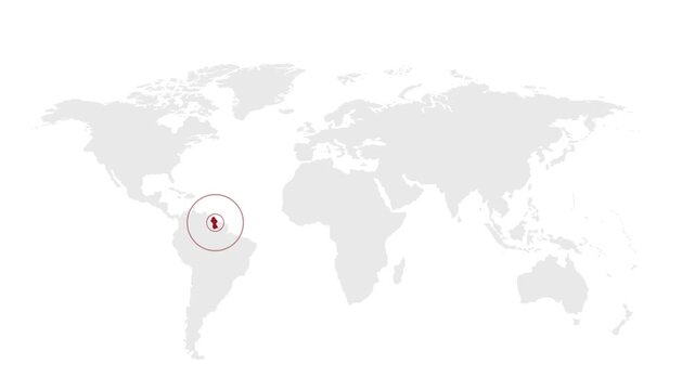 Guyana Location Highlight on Global Map with Zoom Animation