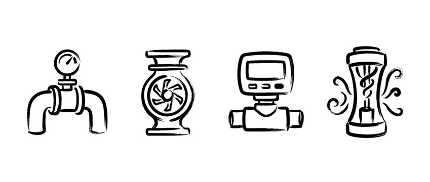 flow meter , Traditional Chinese Brush , strokes swirl style