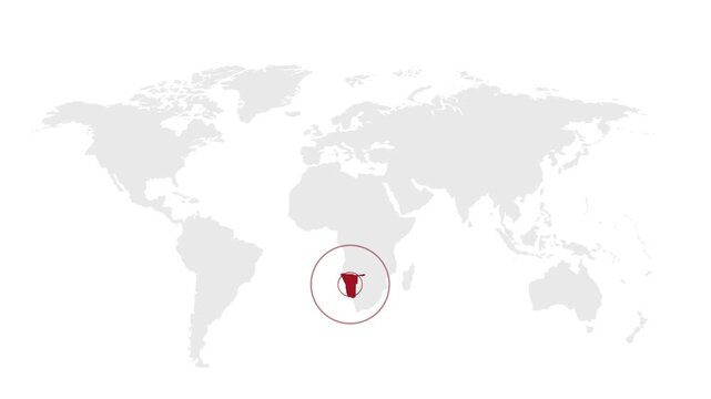 Namibia Location Highlight on Global Map with Zoom Animation