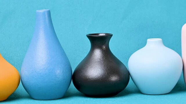 A video of small, beautiful flower vases