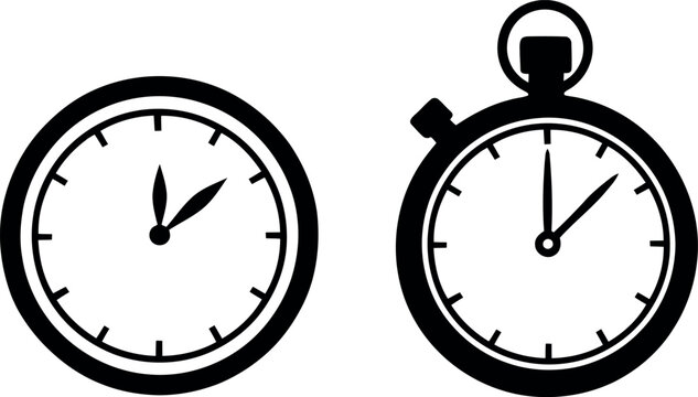 Vintage pocket watches illustration black and white timekeeping devices