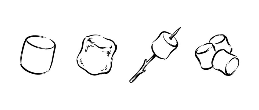 marshmallow , Traditional Chinese Brush , strokes swirl style