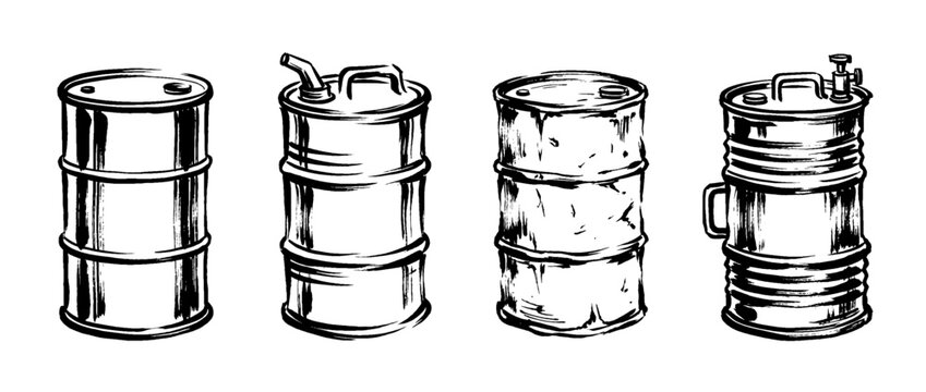 oil drum , Traditional Chinese Brush , strokes swirl style
