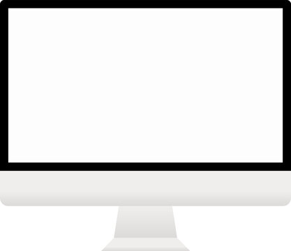 Modern Desktop Computer Monitor Mockup with Blank Screen Flat Design Illustration Vector