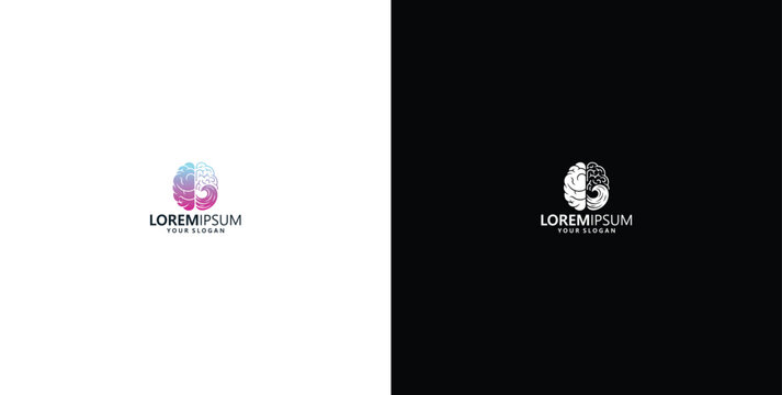 Vibrant and minimalist polygonal brain logo design concept symbolizing intelligence, creativity, and digital innovation for modern businesses and tech brands