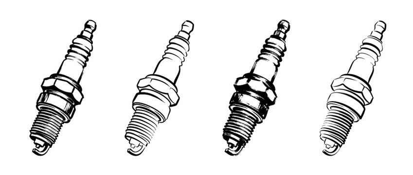 spark plug , Traditional Chinese Brush , strokes swirl style
