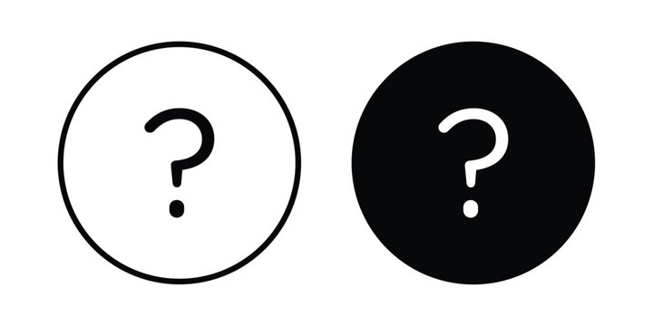 Question mark icon strokes and flat black vectors. Illustrations EPS10