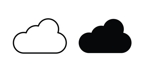Obraz premium Rain icon strokes and flat black vectors. Illustrations EPS10